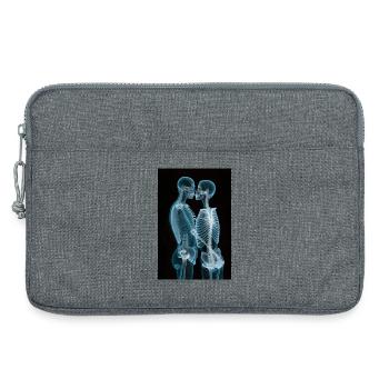 Ein Paar Skelette umarmt und geküsst Röntgen X-Ray - Laptoptasche 13" - Grau meliert - Vorne