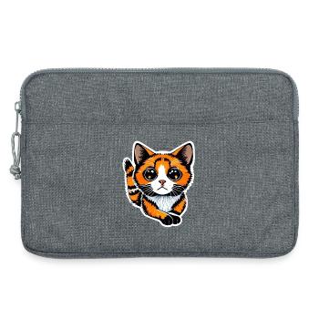 Eine orangefarbene Katze mit ihrem leuchtenden Fell, - Laptoptasche 13" - Grau meliert - Vorne