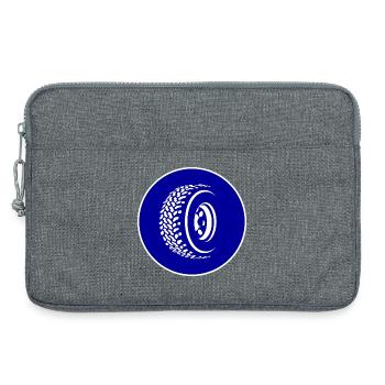 Allrad Schild AT-Reifen Pflicht - Laptoptasche 13" - Grau meliert - Vorne