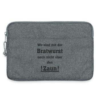 Spruch Bratwurst - Laptoptasche 13" - Grau meliert - Vorne