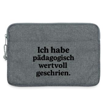 Ich habe pädagogisch wertvoll geschrien. - Laptoptasche 13" - Grau meliert - Vorne
