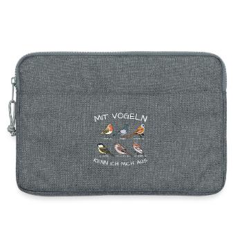 Mit vögeln kenn ich mich aus - Laptoptasche 13" - Grau meliert - Vorne