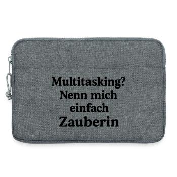 Multitasking? Nenn mich einfach Zauberin! - Laptoptasche 13" - Grau meliert - Vorne