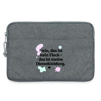 Das ist kein Fleck! (schwarz & bunt) - Laptoptasche 13" - Grau meliert - Vorne