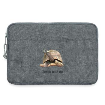 Turtle with me – Lustiges Schildkröten-Flirt Desig - Laptoptasche 13" - Grau meliert - Vorne