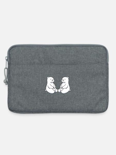 Polarbär Eisbär Freunde - Laptoptasche 13" - Grau meliert