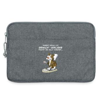 Wenn ich Gewicht verliere findet es mich wieder... - Laptoptasche 13" - Grau meliert - Vorne
