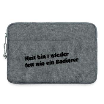 Heit bin i wieder fett wie ein Radierer - Laptoptasche 13" - Grau meliert - Vorne