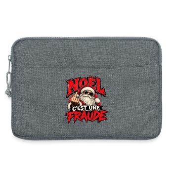 Rebellisches Weihnachten: Wütender Santa - Laptoptasche 13" - Grau meliert - Vorne