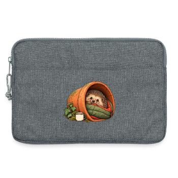 Blumentopf-Camping Igel - Laptoptasche 13" - Grau meliert - Vorne