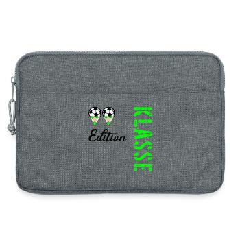 Fußball, Grundschule 2. Klasse - Laptoptasche 13" - Grau meliert - Vorne