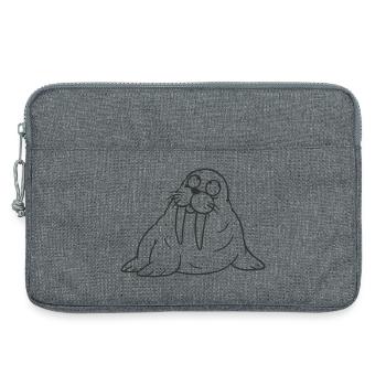 Kuscheliges Walross Cartoon - Laptoptasche 13" - Grau meliert - Vorne