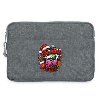 Santa Lieblingsgirl Weihnacht - Laptoptasche 13" - Grau meliert - Vorne