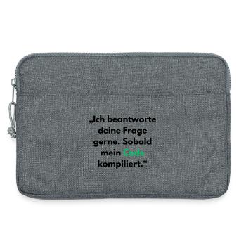 IT Tasse für Programmierer – Software Entwickler  - Laptoptasche 13" - Grau meliert - Vorne