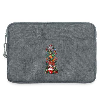Funny Christmas T-Rex Santa Elf Snowman - Laptoptasche 13" - Grau meliert - Vorne