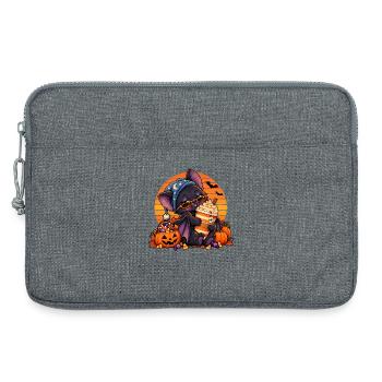 Halloween Fledermaus-Arzt mit Kaffee - Laptoptasche 13" - Grau meliert - Vorne