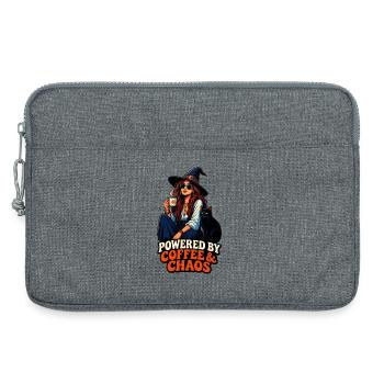 Kaffee Chaos Boho-Girl & Katze - Laptoptasche 13" - Grau meliert - Vorne