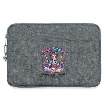 Nailart Meisterin im Farbwirbel - Laptoptasche 13" - Grau meliert - Vorne