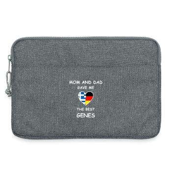 Greece Germany Genes Heart White - Laptoptasche 13" - Grau meliert - Vorne