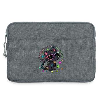 Black Cat Rainbow Chic Lustig - Laptoptasche 13" - Grau meliert - Vorne