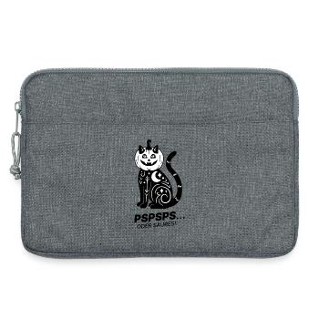 Pspsps oder Saures – Schwarze Katze Halloween - Laptoptasche 13" - Grau meliert - Vorne