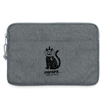 Pspsps oder Saures – Schwarze Katze Halloween - Laptoptasche 13" - Grau meliert - Vorne