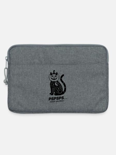 Pspsps oder Saures – Schwarze Katze Halloween - Laptoptasche 13" - Grau meliert