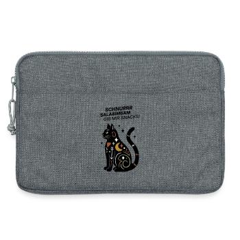 Schnurrrsalabimbam - Gib mir Snacks! - Katze - Laptoptasche 13" - Grau meliert - Vorne