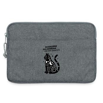 Schnurrrsalabimbam - Gib mir Snacks! - Katze - Laptoptasche 13" - Grau meliert - Vorne