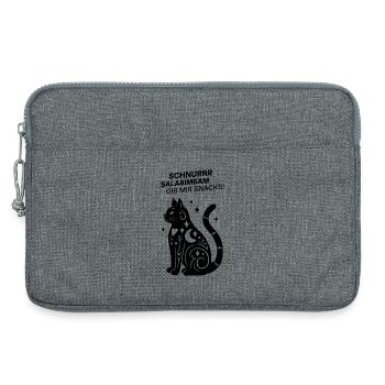 Schnurrrsalabimbam - Gib mir Snacks! - Katze - Laptoptasche 13" - Grau meliert - Vorne