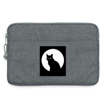 Katze Vollmond - Laptoptasche 13" - Grau meliert - Vorne