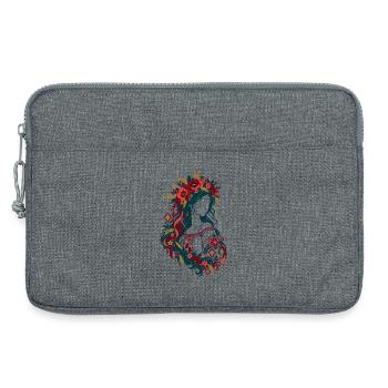 Ukrainische Blütenranke - Laptoptasche 13" - Grau meliert - Vorne