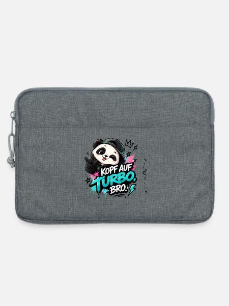 KopfAufTurbo Panda Bro - Laptoptasche 13" - Grau meliert