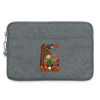 EG Herbst Männlein Tannenzapfen Kind Eicheln Wald - Laptoptasche 13" - Grau meliert - Vorne