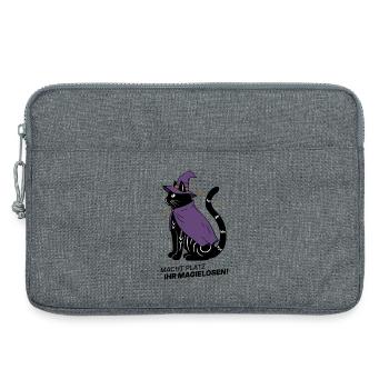 Macht Platz ihr Magielosen! – Schwarze Katze Hexe - Laptoptasche 13" - Grau meliert - Vorne