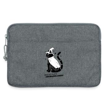 Macht Platz ihr Magielosen! – Schwarze Katze Hexe - Laptoptasche 13" - Grau meliert - Vorne