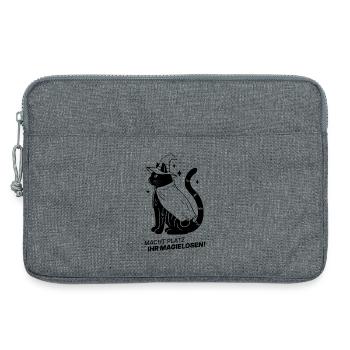 Macht Platz ihr Magielosen! – Schwarze Katze Hexe - Laptoptasche 13" - Grau meliert - Vorne