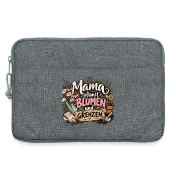 Mama pflanzt Blumen und Grenzen - Laptoptasche 13" - Grau meliert - Vorne