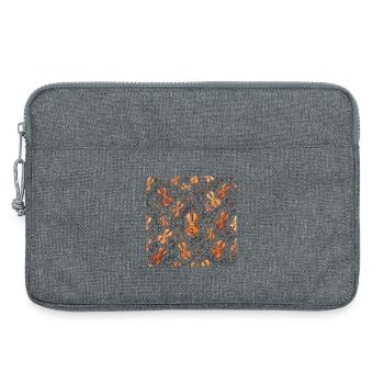 Violine Noten Geige Geiger Geigerin Muster - Laptoptasche 13" - Grau meliert - Vorne