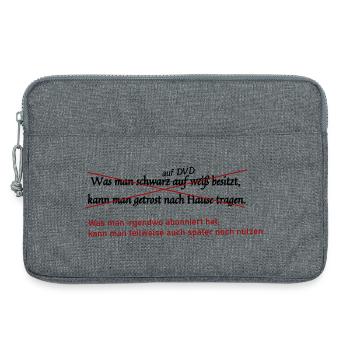 schwarz auf weiss - Laptoptasche 13" - Grau meliert - Vorne