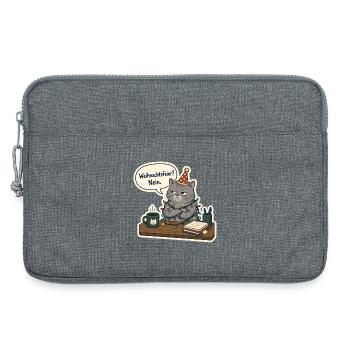 Weihnachtsfeier? Nein. – Grumpy Bürokatze - Laptoptasche 13" - Grau meliert - Vorne