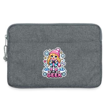 ICH BIN EIN NERD - Kawaii Wintermädchen - Laptoptasche 13" - Grau meliert - Vorne