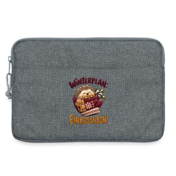 Winterplan: Einkuscheln – Igel im Fäustling - Laptoptasche 13" - Grau meliert - Vorne