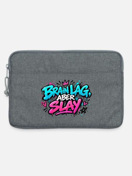 Brain Lag Aber Slay Neon Graffiti - Laptoptasche 13" - Grau meliert