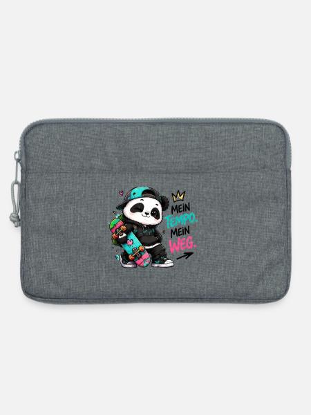 Panda Skate: Mein Tempo Mein Weg - Laptoptasche 13" - Grau meliert