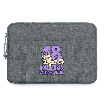 18 Geburtstag Volljährig Völlig Planlos Katze - Laptoptasche 13" - Grau meliert - Vorne