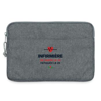 Krankenschwester im Dienst zu Weihnachten – Krankenschwestergeschenk - Laptoptasche 13" - Grau meliert - Vorne