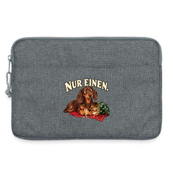 Dackel Plätzchenkontrolle – Nur einen - Laptoptasche 13" - Grau meliert - Vorne
