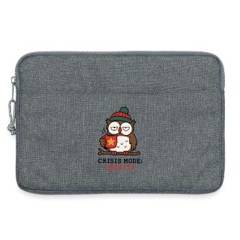 Krisenmodus Festlich – Eulen- und Weihnachtshumor - Laptoptasche 13" - Grau meliert - Vorne