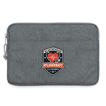 Pflegekraft Mit Herz und Verstand 24/7 im Einsatz - Laptoptasche 13" - Grau meliert - Vorne
